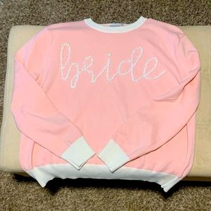 Queen of Sparkles pink bride sweater
